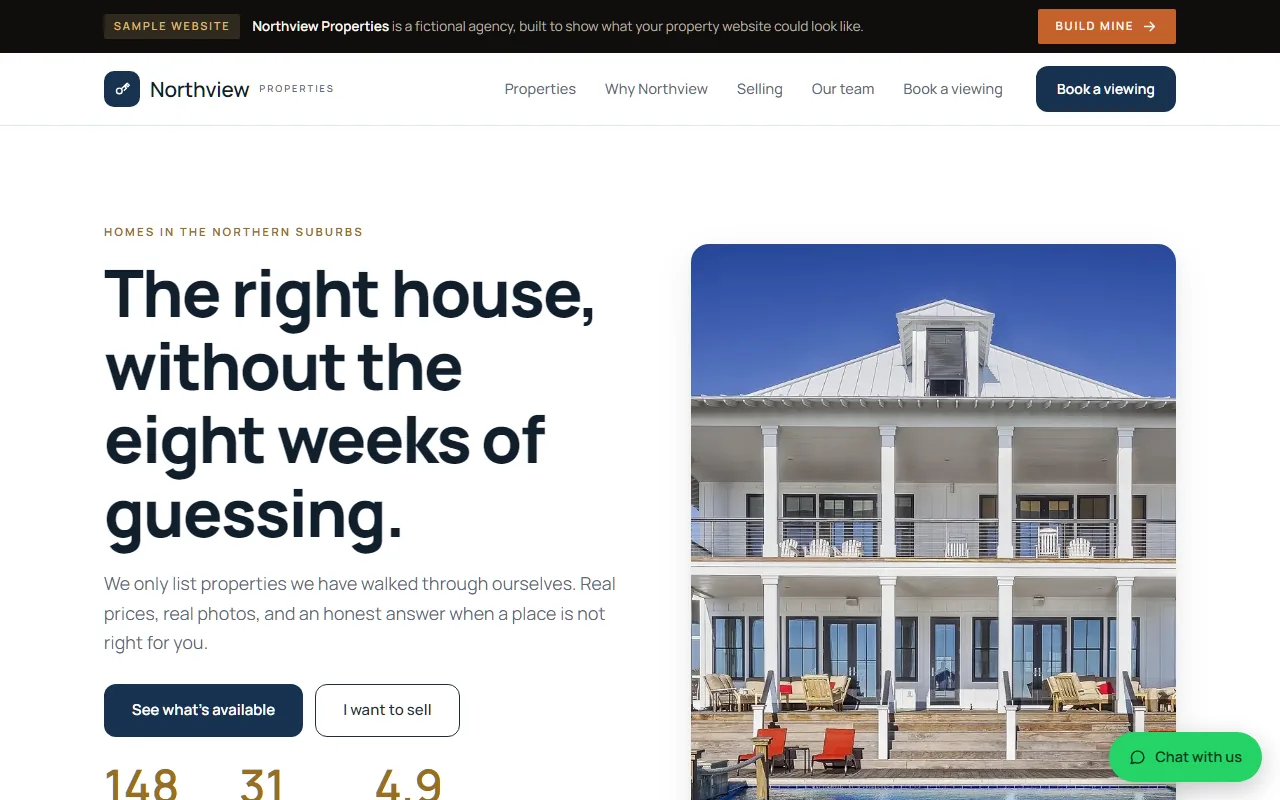Northview Properties sample real estate website.